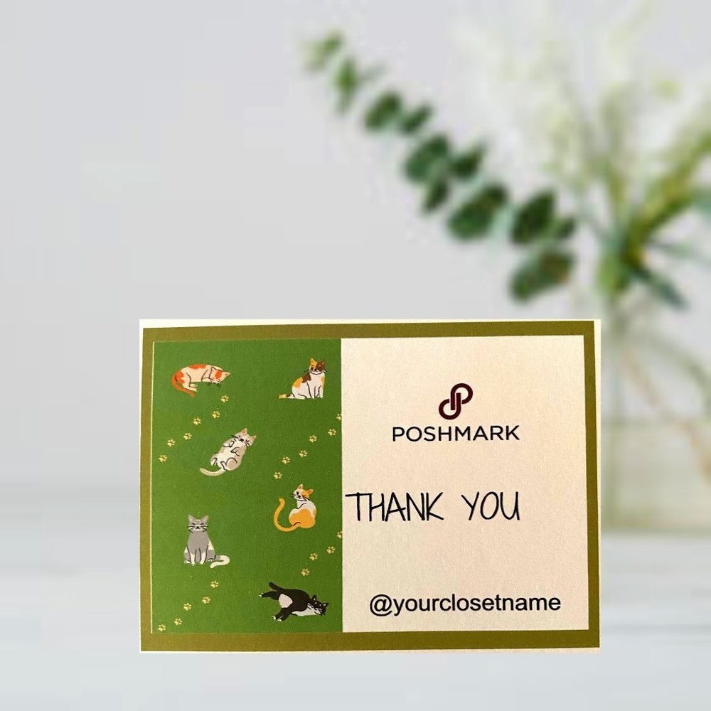 Custom kitty Cards -  Thank You Cards - Poshmark Shipping Supplies Cards
